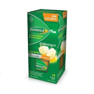 Berocca Performance Fizzy Melts Chewable Tablets 14 - Orange Fresh