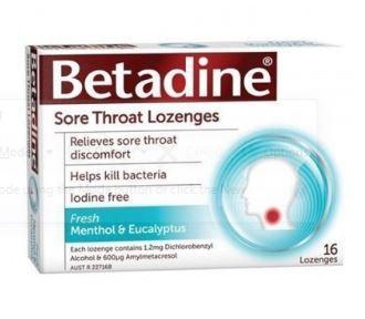 BETADINE Sore Throat Lozenge Menthol & Eucalyptus 16