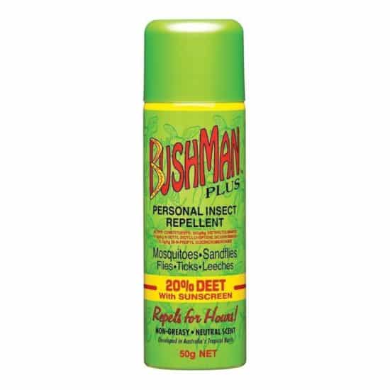 Bushman Plus Aerosol With Sunscreen 20% Deet Insect Repellent 50g