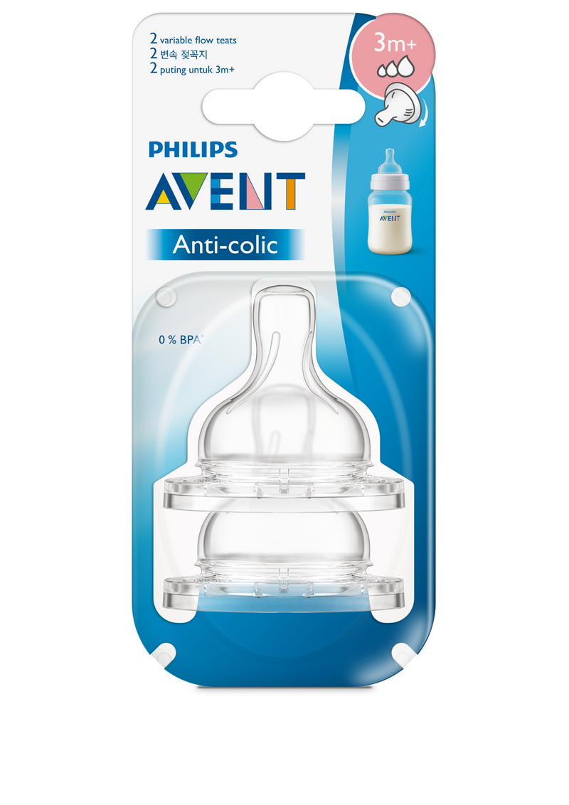 Philips Avent Anti-Colic Variable Flow Teats 2 Pack