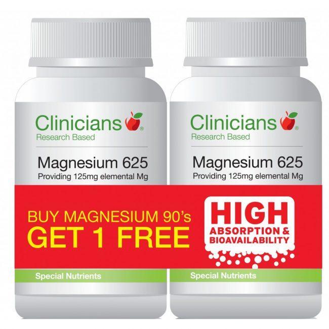 Clinicians Magnesium 625 125mg Capsules 90 - BUY 1 GET 1 FREE