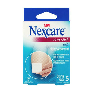 Nexcare Non Stick Pad 50mm x 50mm 5/PK