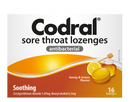 Codral Sore Throat Lozenge Honey Lemon 16