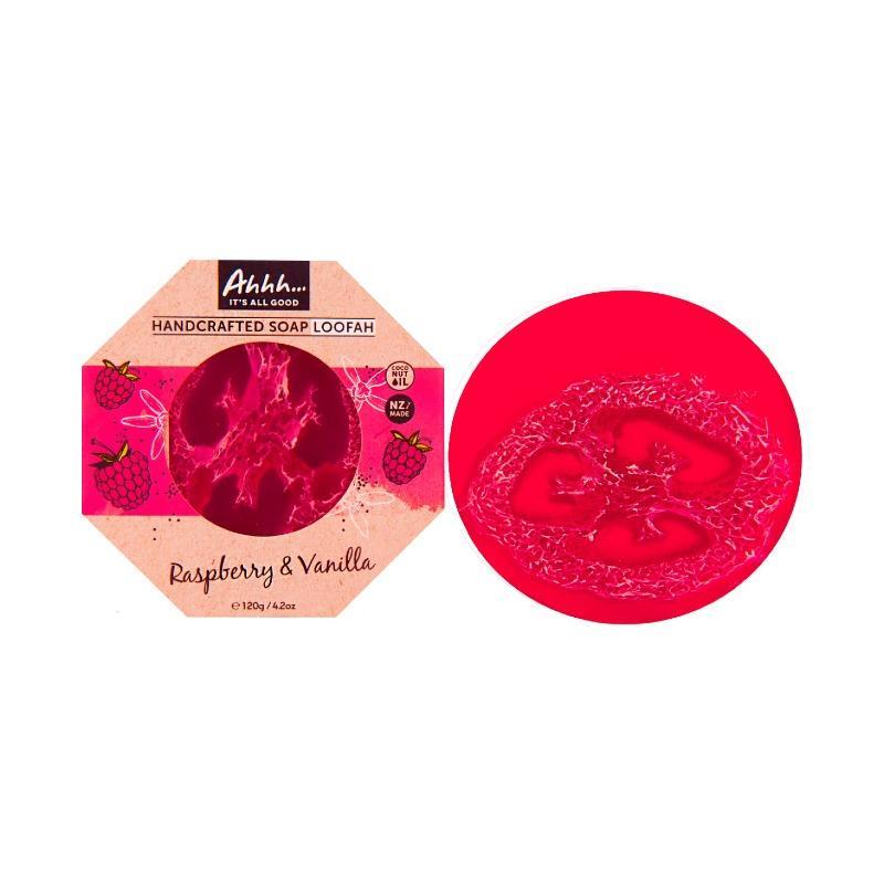 Ahhh Raspberry Loofah Soap 120g