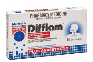 Difflam Plus Anaesthetic 16 Lozenges Eucalyptus & Menthol
