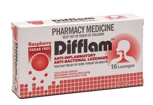 Difflam Raspberry Sugar Free 16 Lozenges