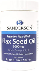 SANDERSON Flax Seed Oil 1000mg 300 Capsules