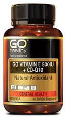 Go Healthy Go Vitamin E 500IU + CoQ10 65 Capsules