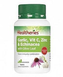 Healtheries Garlic, Vit C, Zinc & Echinacea with Olive Leaf 200 Tablets
