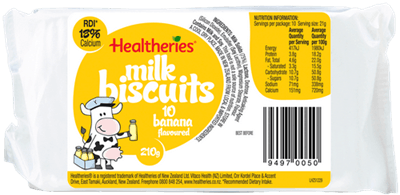 Healtheries Milk Biscuits 210g Banana