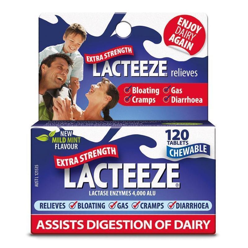 Lacteeze Extra Strength Chewable Tablets 120