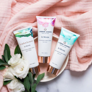 Linden Leaves Aqua Lily Hand Cream, Pink Petal Hand Cream & Green Verbena Hand Cream