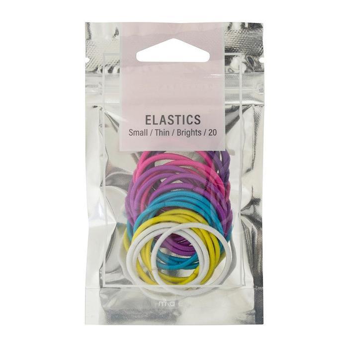 Mae Thin Small Elastics Assorted Bright 20 Pack