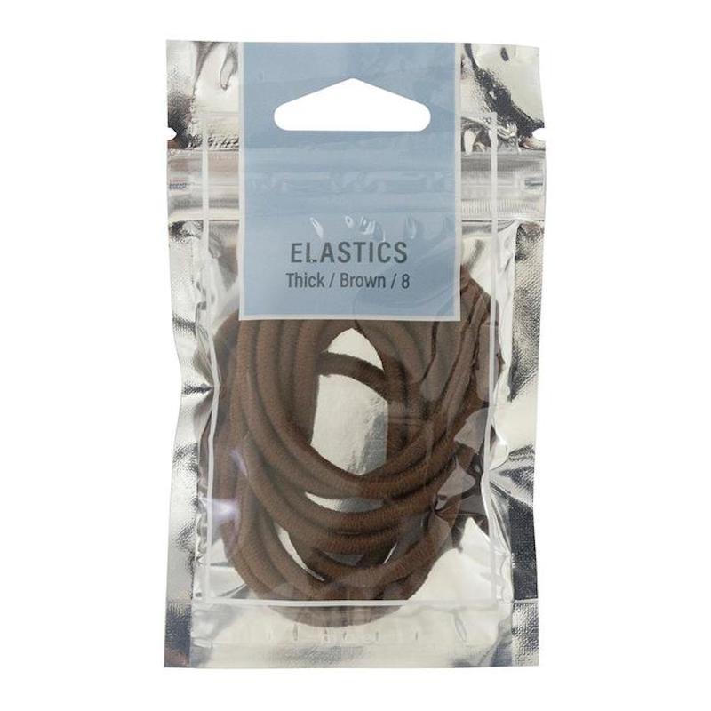 Mae Thick Elastics Brown 8 Pack