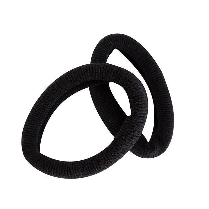 Mae Large Elastic Ponytailers Black 2 Pack