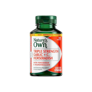 Nature's Own Triple Strength Garlic + C - Horseradish, Fenugreek & Marshmallow Tablets 100