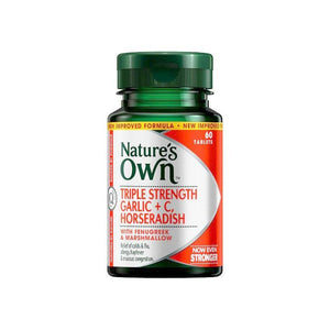 Nature's Own Triple Strength Garlic + C - Horseradish, Fenugreek & Marshmallow Tablets 60