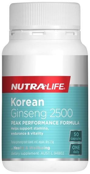 Nutra-Life Korean Ginseng 2500 50 Capsules