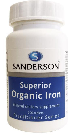 SANDERSON Superior Organic Iron 100 Tablets
