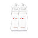 Pigeon SofTouch Peristaltic Plus Wide Neck Nursing Bottles Twin Pack PP 240ml (M)