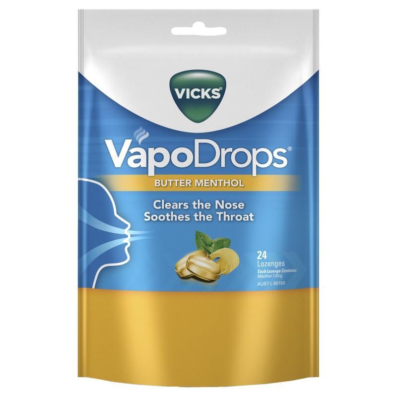 Vicks Vapodrops Butter Menthol 24 Lozenges