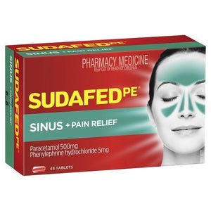 Sudafed PE Sinus + Pain Relief 48 Tablets