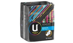 U by Kotex Designer Series Regular Wing Ultrathins 12 Pack