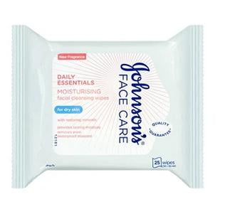 Johnson's Face Care Daily Essentials Moisturising Wipes Dry Skin 25 Pack