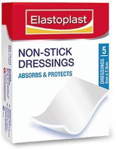 ELASTOPLAST Non-Stick Dressings 7.5x5cm 5 pack