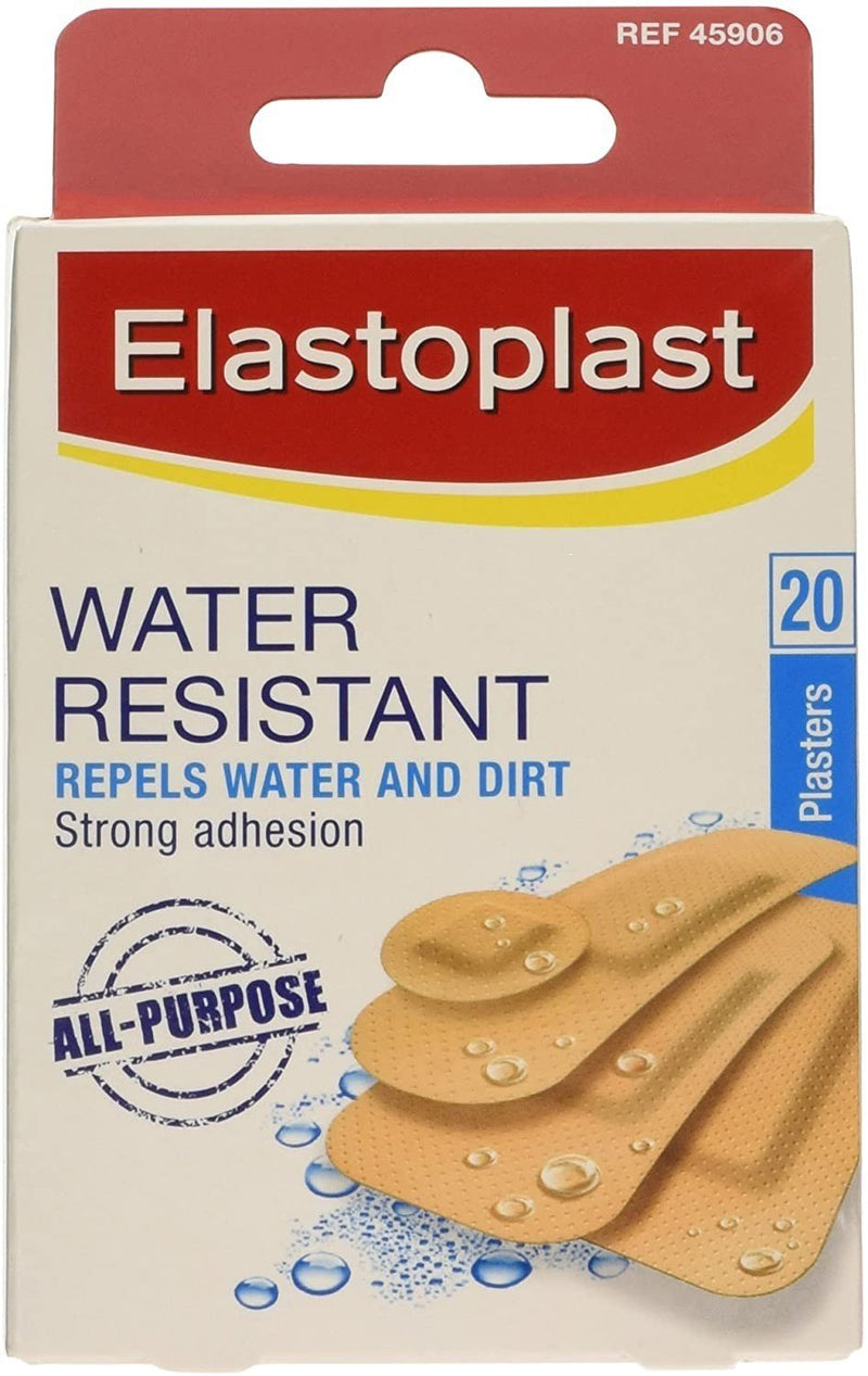 ELASTOPLAST Plastic Water-Resistant Plasters Assorted Shapes 20 pack