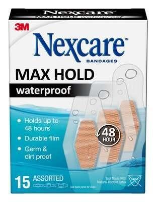 NEXCARE Max Hold Waterproof Assorted Bandages 15s