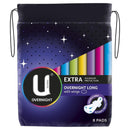 U BY KOTEX Maxi Pad Wing O/N Long 8
