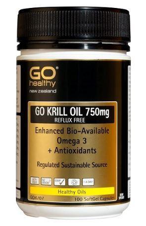 GO Healthy GO Krill Oil 750mg Reflux Free Capsules 100