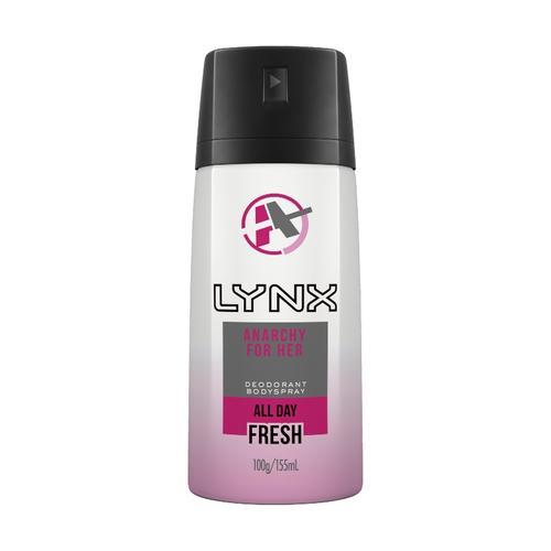 Lynx Women Body Spray Aerosol Deodorant Anarchy For Her 155ml