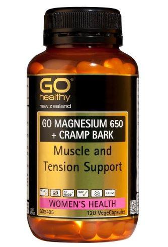 GO Healthy GO Magnesium 650 Plus Cramp Bark Capsules 120