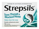 Strepsils Sore Throat & Blocked Nose Lozenges Antibacterial 16 Pack